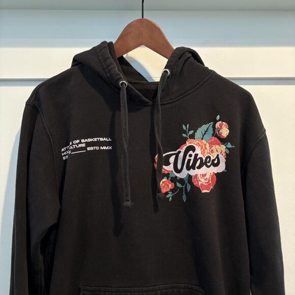 Vibes Hoodie Mens Medium Floral Graphic Basketball Attitude Streetwear DT6100 - Picture 2 of 10